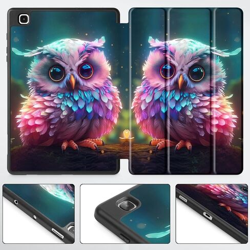 Tuiklol for Samsung Tab S6 Lite 10.4 Inch Case 2024/2022/2020 Model SM-P620/P625/P613/P619/P610/P615,Built-in Pencil Holder,Slim TPU Trifold Stand Cover Auto Wake/Sleep,Rainbow owl in Saudi Arabia