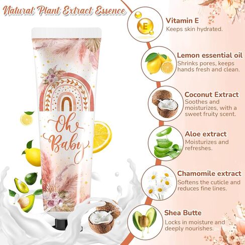 48 Sets Baby Shower Hand Cream Bulk Baby Shower Favors Bridal Shower Hand Cream Thank You Hand Cream for Guests Travel Size Hand Lotion with Organza Bags(Baby) in Kuwait
