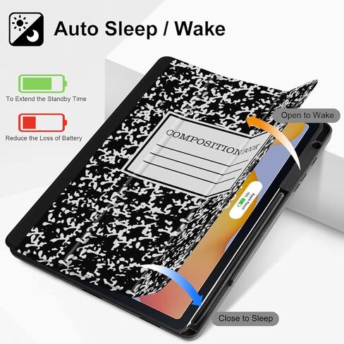 Tuiklol لـ Samsung Tab S6 Lite 10.4 بوصة Case 2024/2022/2020 Model SM-P620/P625/P613/P619/P610/P615 ، حامل قلم رصاص مدمج ، غلاف حامل TPU TPU Slim TPU Auto Wake/Sleep ، Powl Bowl. in Kuwait