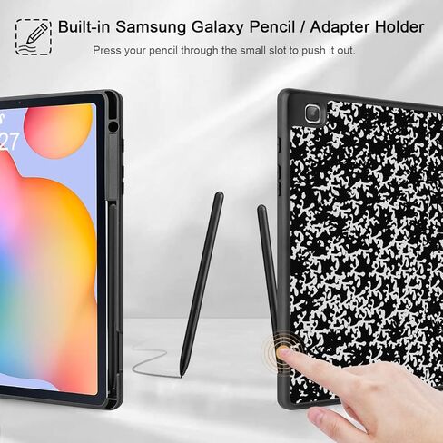 Tuiklol لـ Samsung Tab S6 Lite 10.4 بوصة Case 2024/2022/2020 Model SM-P620/P625/P613/P619/P610/P615 ، حامل قلم رصاص مدمج ، غلاف حامل TPU TPU Slim TPU Auto Wake/Sleep ، Powl Bowl. in Kuwait