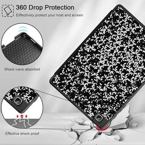 Tuiklol لـ Samsung Tab S6 Lite 10.4 بوصة Case 2024/2022/2020 Model SM-P620/P625/P613/P619/P610/P615 ، حامل قلم رصاص مدمج ، غلاف حامل TPU TPU Slim TPU Auto Wake/Sleep ، Powl Bowl. in Kuwait