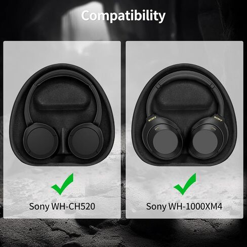 Fintie Hard Case لـ Sony WH-CH520 WH-1000XM4 إلغاء سماعة الرأس اللاسلكية ، حقيبة تخزين للحمل الواقية (أسود) in Kuwait