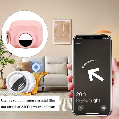 2 in 1 Protective Case for Apple Airpods Pro 2 Air Tag Holder Combo with Lanyard，Anti-Scratch Anti-Lost Silicone GPS Tracker Cover Holder with 2 PCS TPU Screen Protector (White) in Kuwait