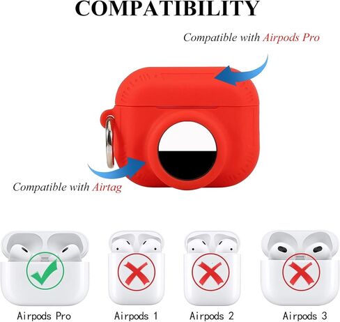 2 in 1 Protective Case for Apple Airpods Pro 2 Air Tag Holder Combo with Lanyard，Anti-Scratch Anti-Lost Silicone GPS Tracker Cover Holder with 2 PCS TPU Screen Protector (White) in Kuwait