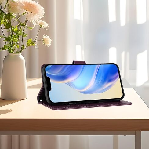 Wallet Case for Moto G Power 5G 2025 Leather with Credit Card Holders Kickstand Magnetic RFID Blocking Flip Folio Shockproof Case for Moto G Play 2025 / Moto G Power 5G 2025 Violet YBF in Saudi Arabia