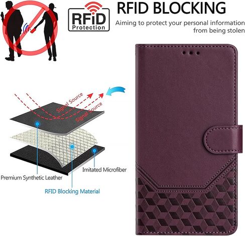 Wallet Case for Moto G Power 5G 2025 Leather with Credit Card Holders Kickstand Magnetic RFID Blocking Flip Folio Shockproof Case for Moto G Play 2025 / Moto G Power 5G 2025 Violet YBF in Saudi Arabia