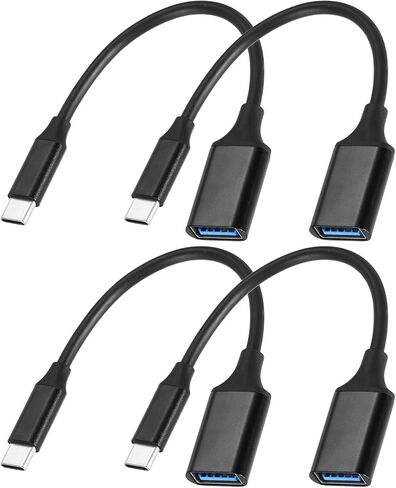 MECCANIXITY 4 Pcs USB C to USB 3.0 Adapter, USB Female to USB C Male Cable Adapter Type C Converter for Phone Laptop Car Black in Saudi Arabia