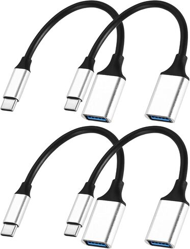 MECCANIXITY 4 Pcs USB C to USB 3.0 Adapter, USB Female to USB C Male Cable Adapter Type C Converter for Phone Laptop Car Black in Saudi Arabia