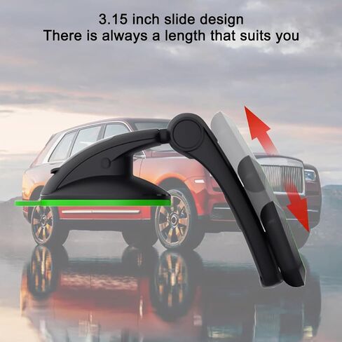 Car Phone Holder, Magnetic Auto Phone Mount for Dashboard Windshield Screen with Flexible Base, Foldable Super Stable Compatible with 15 14 13 12 Pro Max & All Phones（Green/Vent） in Saudi Arabia