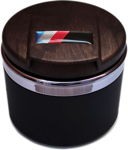 Car Ashtray Exclusively for BMW 1/3/5/7 Series and X1/X3/X5/X6, with LED Light and Lid, Detachable and Portable (Matt Silver) in Saudi Arabia