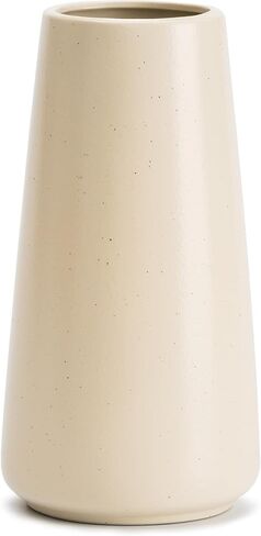 Ceramic Vase - Flower Vase Minimalism Style for Modern Table Shelf Home Decor, Fit for Fireplace Bedroom Kitchen Living Room Centerpieces Office Desk (Beige, Small) in Kuwait