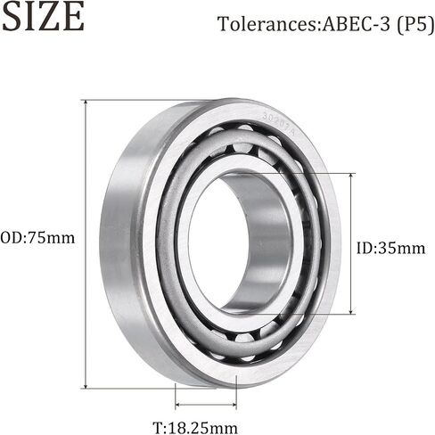 uxcell 2pcs 30205 Tapered Roller Bearing Cone and Cup, 25mm Bore x 52mm OD x 16.25mm Thick, Chrome Steel Taper Bearing Set, ABEC-5 in Saudi Arabia