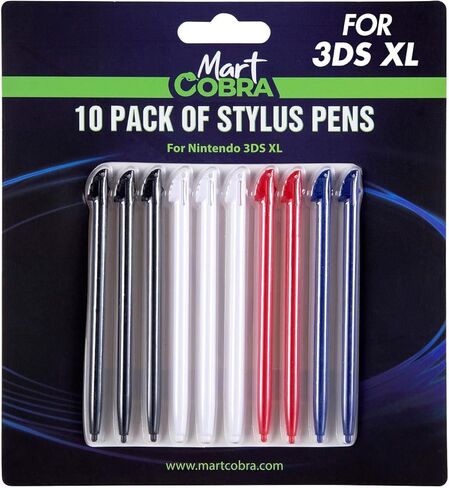 Mart Cobra Nintendo DS Lite Stylus 10 Pack - قلم بديل لقلم Nintendo DS Light الأصلي - 10 أقلام ملونة صغيرة لنينتندو DS Lite - ملحقات Nintendo DS Lite لألعاب DS Lite الأصلية in Kuwait