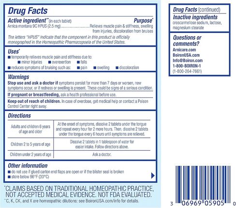 Boiron Arnicare Tablets for Pain Relief from Muscle Pain, Joint Soreness, Swelling from Injury or Bruises - 60 Count in Kuwait