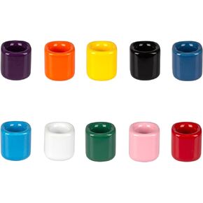 Mega Candles 5 pcs Black 1/2 Inch Diameter Ceramic Chime Ritual Spell Candle Holders, Great for Casting Chimes, Meditation, Rituals, Spells, Vigil, Witchcraft, Wiccan Supplies