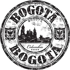 Bogota City Colombia Travel Grunge Stamp Sticker Decal Design 5" X 5"