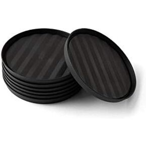 Rabbit Coaster Set, Set of 8, Black