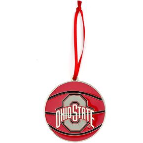 Ohio State Buckeyes Basketball Metal Christmas Ornament
