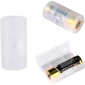Zerone Battery Adapter Converter, 4Pcs AA to C Size Cell Battery Conversion Adapter Holder Switcher Converter Cases Box White