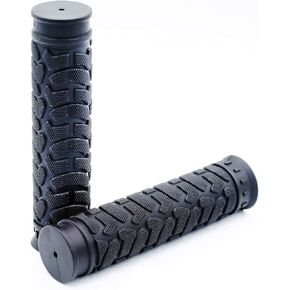 Closed-end Rubber Handlebar Grips - Black, Length: 130mm, Handlebar Diameter: 22.2mm(7/8"), for Beach Cruiser Bike, Fixie Fixed Gear Bike, Road Bikes, BMX Bikes, Mountain Bicycles Handle bar.