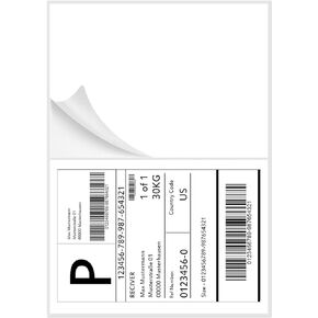 Shipping Labels 8.5" x 5.5", 50 Counts Adhesive Labels Compatible Laser & Inkjet Printers, 2 White Labels Per Sheet