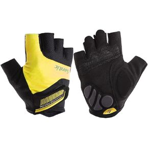 Santic Classic Fingerless Cycling Gloves with Shock-Absorbing Foam Pad Breathable Half Finger Moutain Bike Bicycle Riding Gloves for Men and Women