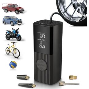 EcoNour Compact Wireless Tire Inflator 150 PSI, Portable Mini Air Pump for Car Tires, Best Electric Cordless Rechargeable Air Compressor for Car, Bike, Motorcycle, Bicycle and Ball, Travel Accessories