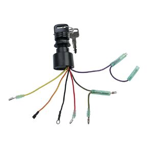 Boat Engine Ignition Switch 87-17009A2 87-17009A5 Replacement for Mercury Outboard Ignition Switch Push to Choke #3 Position 6 Wire Key Starter Switch