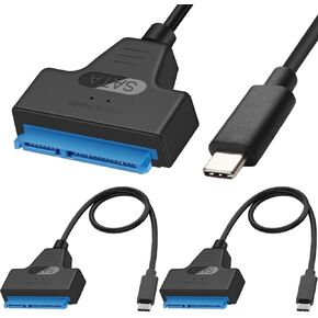 محول USB C إلى SATA، 10 جيجابت في الثانية USB 3.1 Gen 2 Type-C ذكر إلى 2.5 بوصة SATA III محول محول القرص الصلب، موصل خارجي لمحرك الأقراص الصلبة 2.5 بوصة، بيانات SSD (عبوتان) in Kuwait