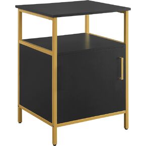 OSP Home Furnishings Modern Life Contemporary Utility Table and Printer Stand with Storage Cabinet, Black