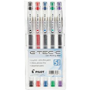 Pilot G-Tec-C Gel Ink Rolling Ball Pens, Ultra Fine Point (0.4mm), Black Ink, 2-Pack (35481)