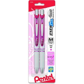 Pentel Pink BCA EnerGel Pearl RTX Retractable Gel Pen, 0.7mm (BL77WBP2PP)
