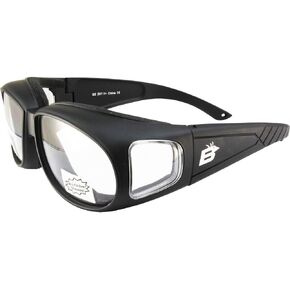 Birdz Swallow Foam Padded Motorcycle Riding Glasses Black Frame Clear Lenses
