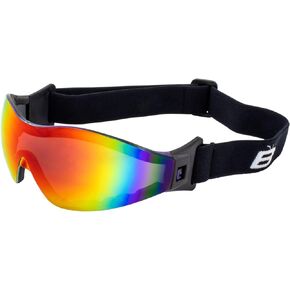Birdz Eyewear Boogie Foam Padded Motorcycle Ski Skydiving Z87.1 Safety Goggles Black Frames with ReflecTech Red Anti-Fog Lenses