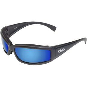 Global Vision Eyewear Stray CAT GT Blue Stray Cat Motorcycle Glasses, G-Tech Blue Lens, Frame, Black