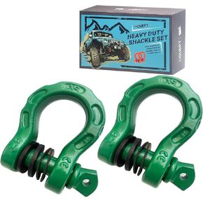 Heavy Duty D-Ring Shackle, 68,000 lbs Break Strength, Stronger Than 3/4" D Rings, Tow Shackle with 7/8" Screw Pin & Washers for Off-Road Towing Jeep Vehicle Recovery, Grey, 2 Pack in Kuwait