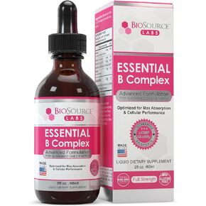 Essential B Complex - Daily Vegan Vitamin B-Complex Sublingual Liquid Drops w/Methyl B12 (2oz / 60ml Bottle) - 60-Day Supply
