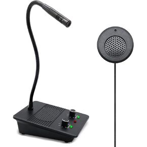 ChunHee Window Speaker Intercom System Anti-Interference Dual-Way Intercommunication Microphone and Speaker Bank Window Intercom Glass Window Microphone for Business/Bank/Office/Hospital