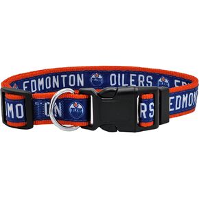 Pets First NHL Edmonton Oilers Collar for Dogs & Cats, Medium. - Adjustable, Cute & Stylish! The Ultimate Hockey Fan Collar!