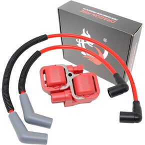 DRAGON FIRE PERFORMANCE Power Pack Ignition Coil and Low Ohm Plug Wires Compatible With 2003-2020 Can Am Renegade Outlander Maverick Defender Commander Traxter Replaces 420265240 710000041 420265248