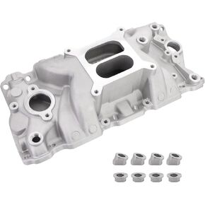 Dokili Aluminum Satin Intake Manifold for Small Block SBC 305 327 350 400 1957-1986