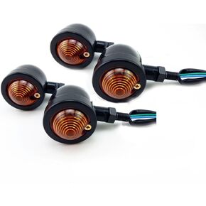 4pcs Black Aluminum Motorcycle Turn Signals Light Bulb Black for Yamaha Bobber Custom Chopper Cafe Cruiser