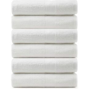 Terry Cotton Hand Towels, Black, Set of 6