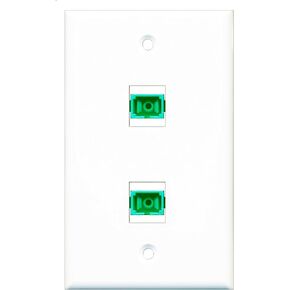 RiteAV - 1 Port Fiber SC APC Simplex Wall Plate - Bracket Included