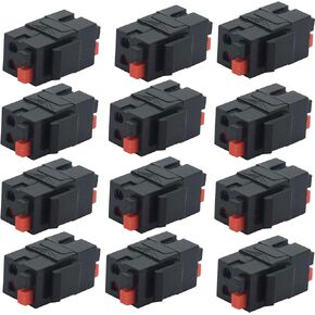 DIYTECH Speaker Keystone Jack – Spring Loaded Speaker Jack for Keystone Wall Plate, Female to Female, for Home Theater Wall Plates - Black (12-Pack) in Kuwait