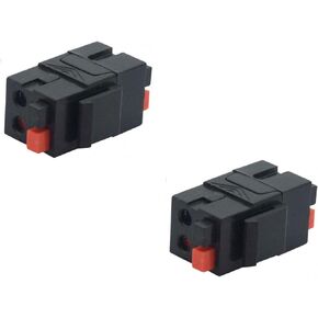 Speaker Keystone Jack – Spring Loaded Speaker Jack for Keystone Wall Plate, Female to Female, for Home Theater Wall Plates - Black (2-Pack)