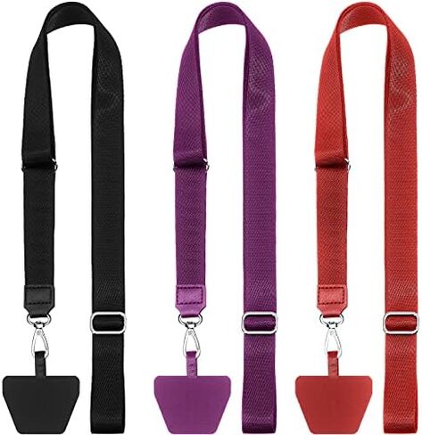 Weewooday 3 Pieces Universal Phone Lanyards, Adjustable Phone Neck Strap with 3 Pads Compatible with Phone Case Key in Saudi Arabia
