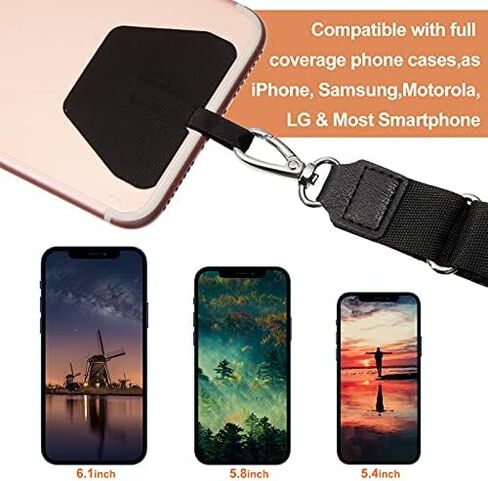 Weewooday 3 Pieces Universal Phone Lanyards, Adjustable Phone Neck Strap with 3 Pads Compatible with Phone Case Key in Saudi Arabia