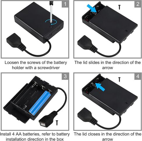 2 قطعة 2 AA حامل البطارية USB التبديل 3 فولت USB أنثى المقبس 2X1.5 فولت AA بطارية حامل الصندوق تشغيل/إيقاف التبديل ل RC سيارات مصباح ليد in Kuwait