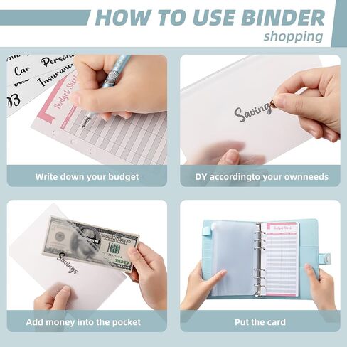 Budget Binder Money Organizer for Cash Cash Envelopes for Budgeting Budget Binder with Cash Envelopes (Pink) in Saudi Arabia